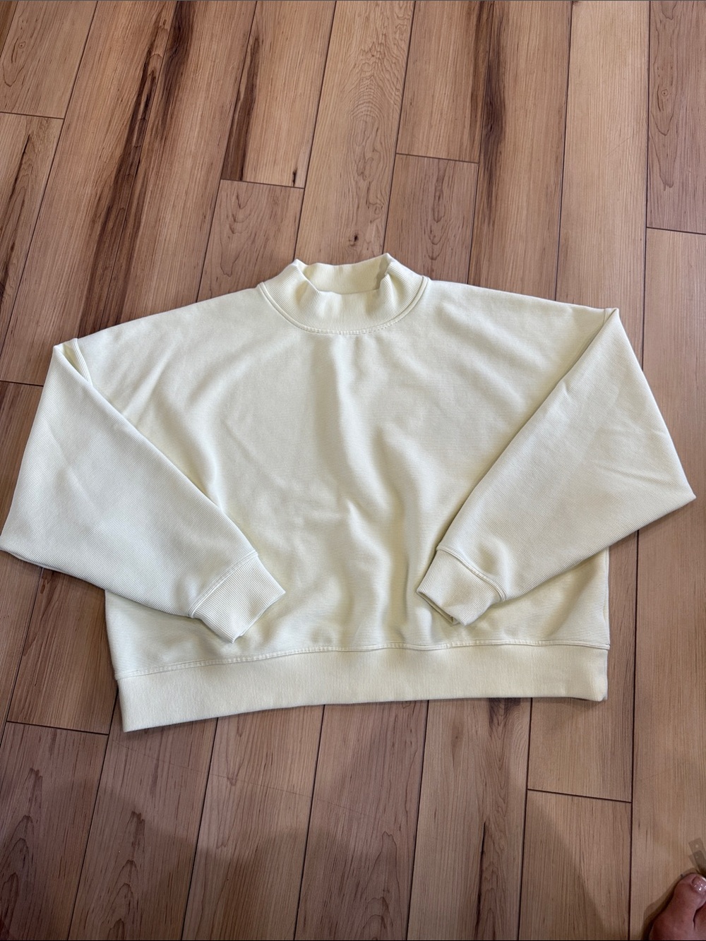 CALIA Cropped Cream Mock Neck Sweater